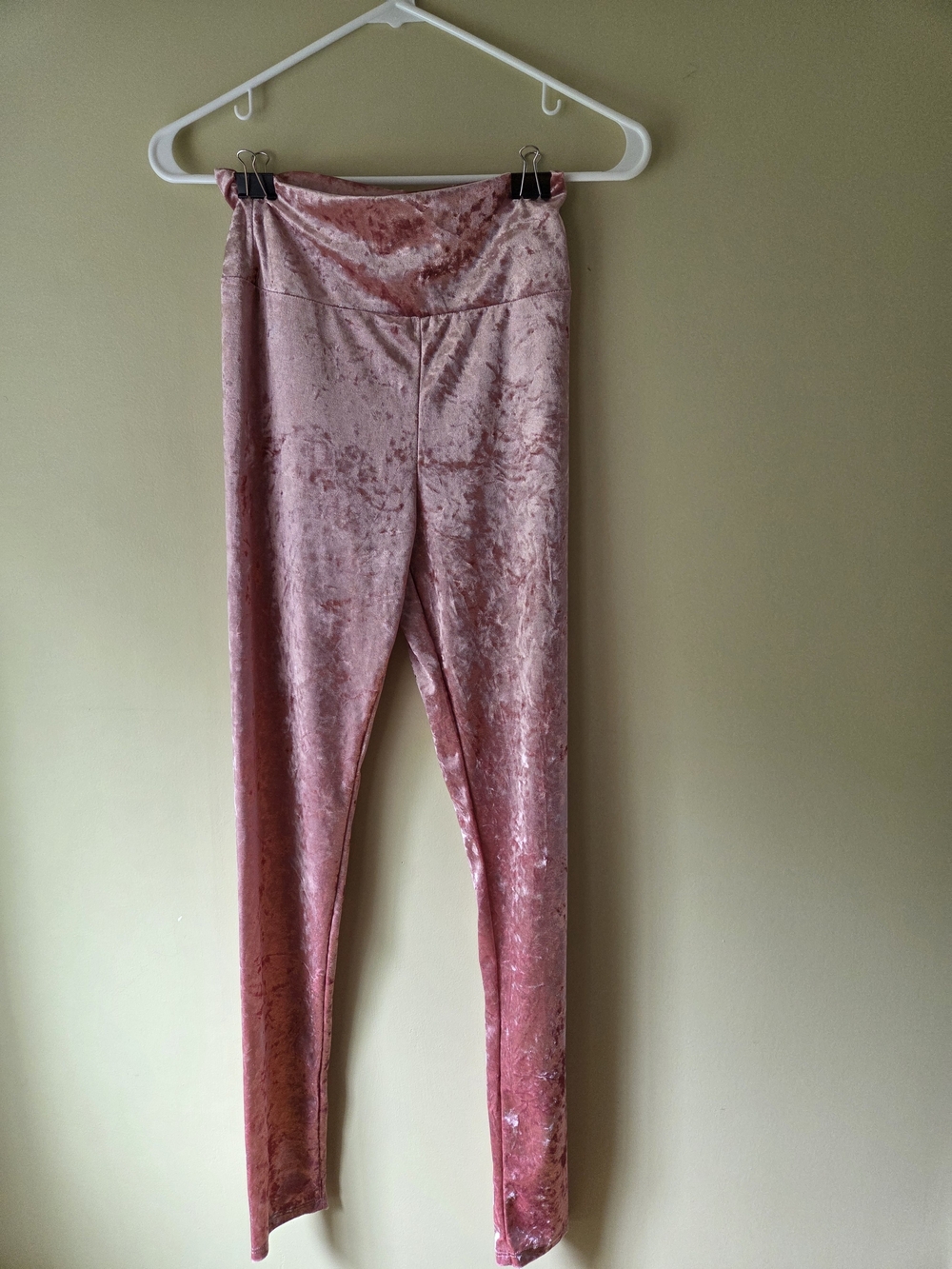 Cemi Ceri Women's Velvet High Waist Leggings In Mauve / Pink